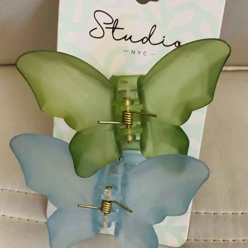 2piece Beautiful 3D pink gold butterfly & oversized‎ hair jaw clip set new - Picture 11 of 13